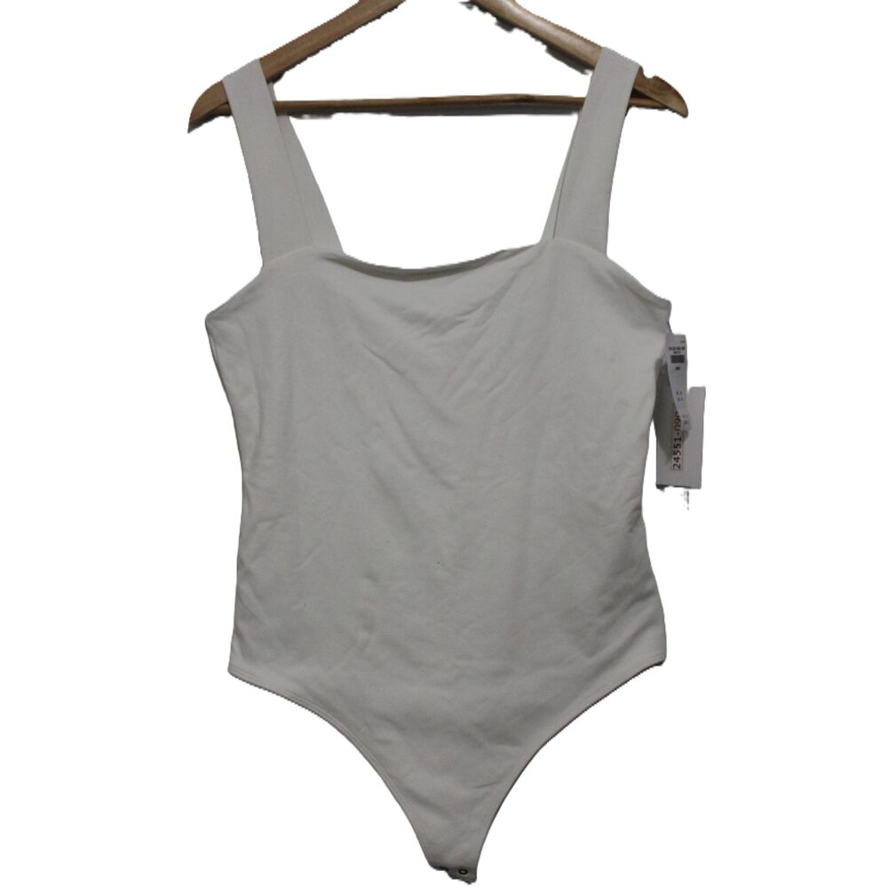 Womens Abercrombie & Fitch Soft AF White Sleeveless Tank Bodysuit Size Large NWT